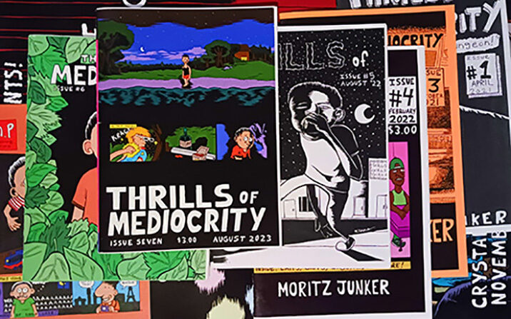A sampling of Moritz E. Junker's artwork for Thrills of Mediocrity.