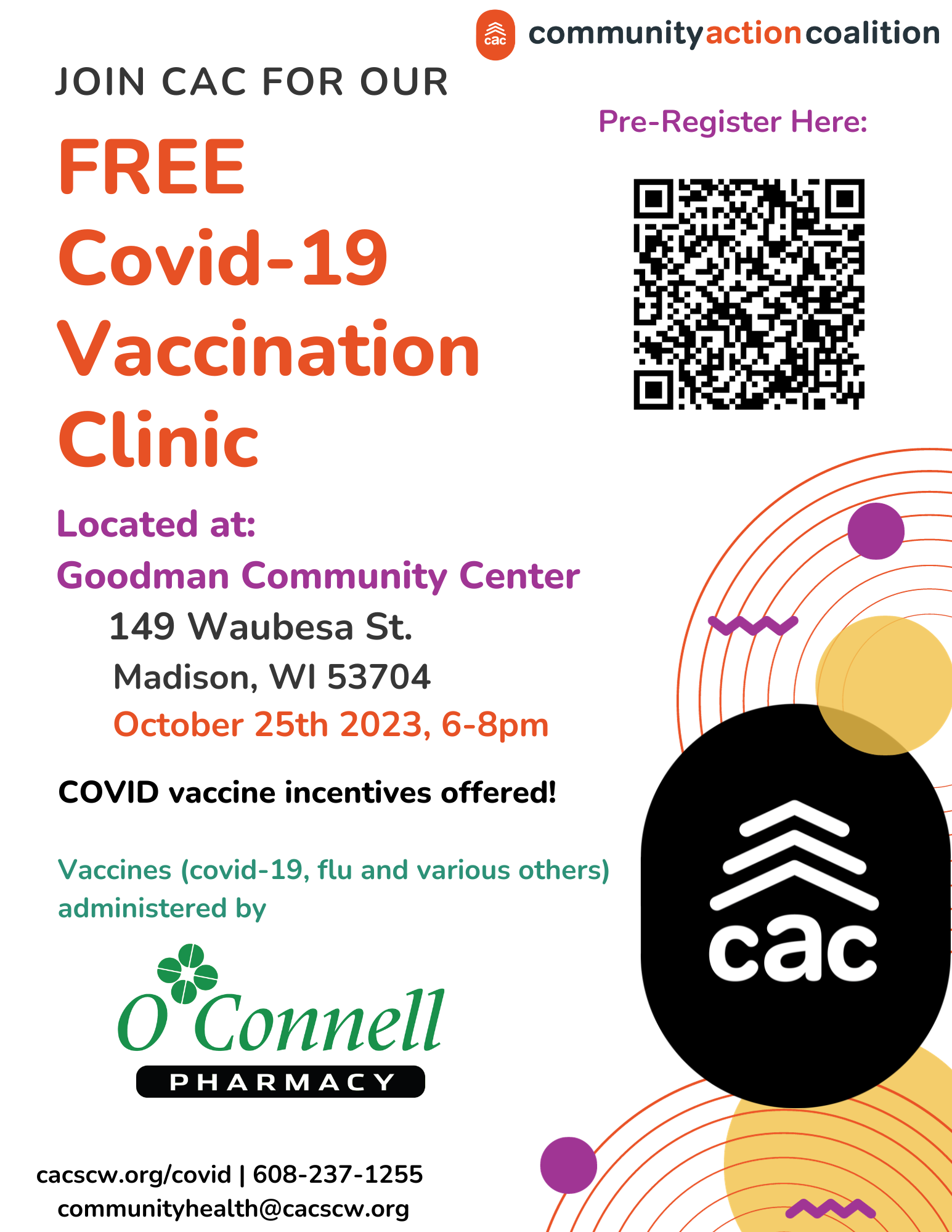 Oct. 25, 2023 Free Vaccination Clinic