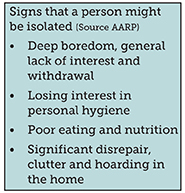 Signs of social isolation from AARP